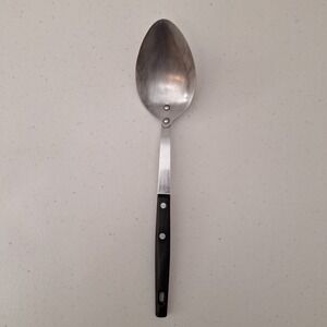 Vintage Household JAPAN Stainless Steel Serving Spoon - Wood Handle 12"
